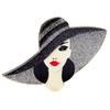 New Acrylic Wear Big Hat Beautiful Lady Brooch Acetate Fiber Pin Elegant Women Jewelry High Quality