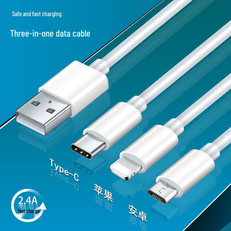 S187TPE Быстрый зарядный кабель 3-в-1 для Apple, Huawei, Type-C и Android-телефонов