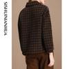 Women's Elegant Plaid Wool Blend Short Coat