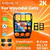 Android 14 Carplay Auto For Hyundai Getz 2002 - 2011 Car Radio Player Multimedia Stereo Navigation 4G+WIFI Head Unit Video GPS
