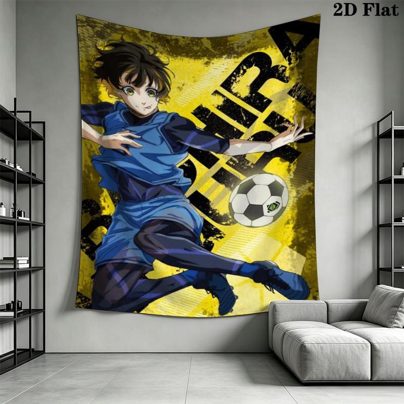 Meguru Bachira anime1 Wall Tapestry Aesthetic Wall Hanging Printed Fabric Blanket Decorative Tapestries for Bedroom Living Room Home Decor