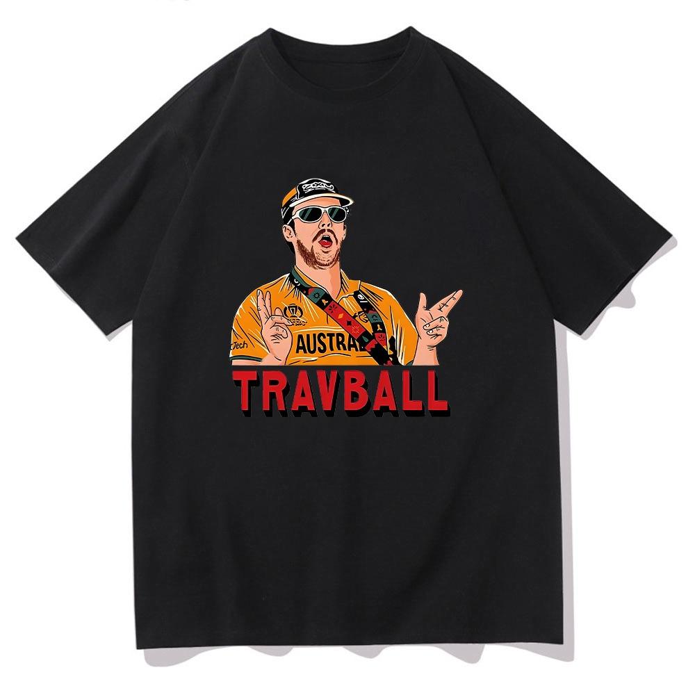 Футболка TravBall Travis Head Крикетист Хлопок Дышащая Топ Харадзюку Мода Женщины Мужчины Спортивная одежда Круглый вырез Короткий рукав