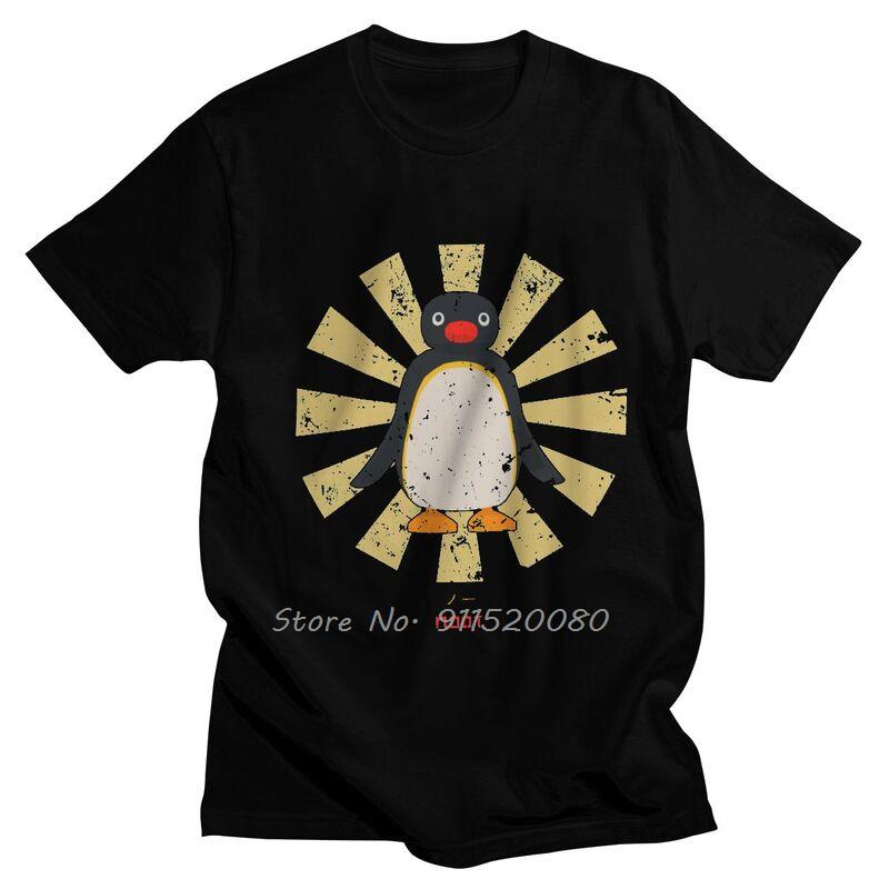 Retro Japanese Pingu Noot Tshirt Unisex Streetwear T Shirt Short Sleeve Anime Pingu Penguin Meme Tshirt Cotton Tees Top
