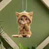 Cat Pendant Christmas Tree Ornament with Lanyard Easy To Hang Lightweight Car Acrylic Hanging KTY