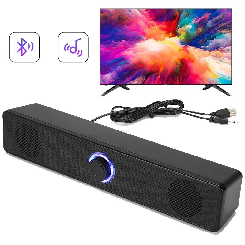 4D Surround Soundbar Bluetooth 5.0 Home Theater Stereo Subwoofer Wired Wireless Speaker for PC Laptop Computer Gaming Movies