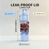 1PC Red dragon fantasy creature band print 750ml colorful plastic sports water bottle leakproof pop up lid with straw for outdoor work home use