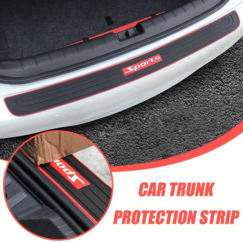 Car Rear Bumper Protector Guard, Trunk Sill Cover Strip Scratch Guard Pad, Universal Rubber Threshold Protection Sticker for Auto Accessories