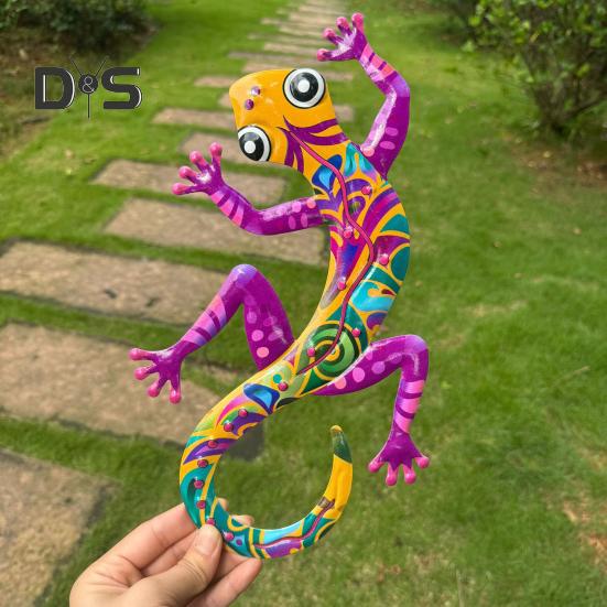 Металлический декор для стен в виде геккона, настенная красочная фигурка геккона, настенное искусство, украшение в виде геккона для сада, внутреннего и наружного декора, подарок на новоселье