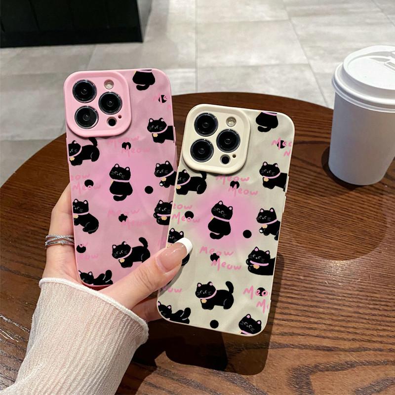 Поверхность морщин и неровностей чехол для мобильного телефона милый кот напечатан защитный матовый чехол TPU мягкий силиконовый чехол