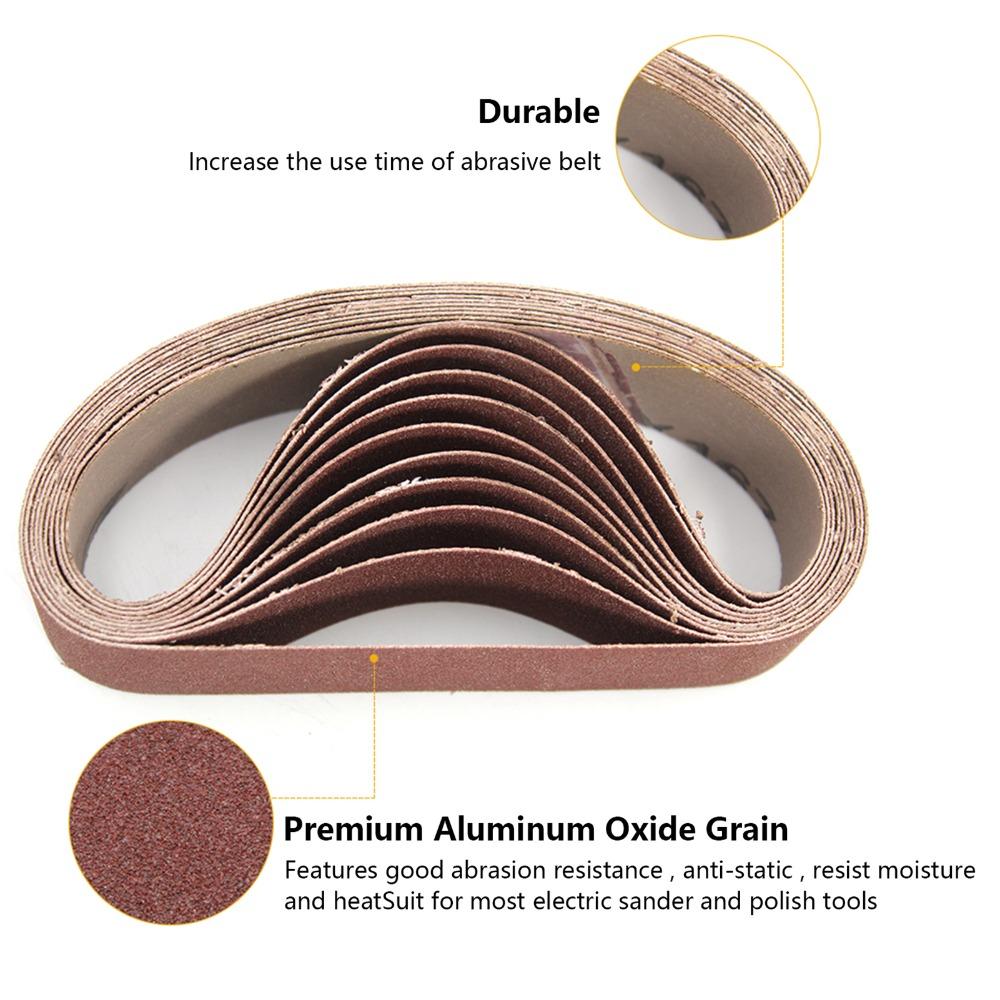 10pcs Alumina Abrasive Sanding Belts Belt Sander Sandpaper Cutting Machine