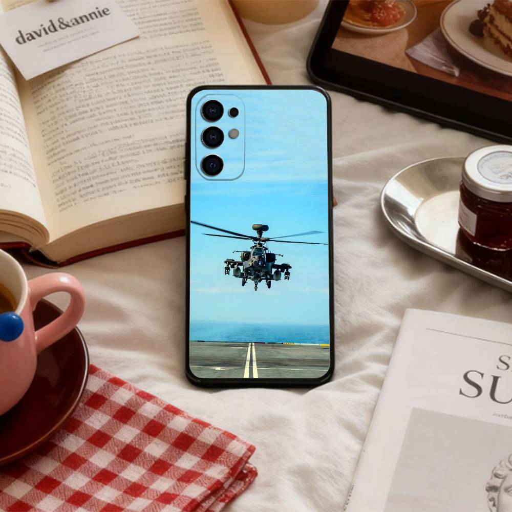 Apache AH-64 Helicopter Gunships Phone Case For Samsung S 25,24,23,22,30,21,10,9,Ultra,Plus,Lite,FE,4,5 G Soft Black Case
