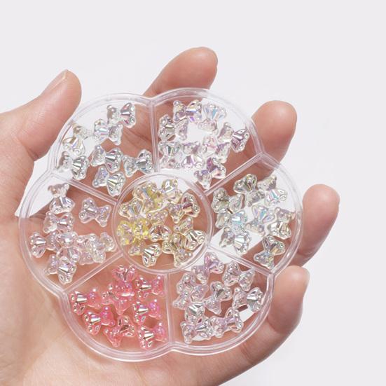 1 коробка Стразы Искусство Не Декор Трехмерный Ногтей Падающий DIY Лук Медведь Смешанное Сердце Слива