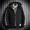 Cotton-padded Men Winter Korean Version Trend Three Bars Fashion Casual Warm Hooded Cotton-padded Men Large Size Coat Men