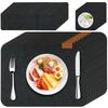 New Placemats and Coaster Set of 8 Washable Felt Place Mats with Coasters and Cutlery Bags Heat Resistant Dining Table Mats
