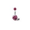 Gatte Pink Butterfly Heart Rhinestone Zircon Rabbit Double Belly Button Ring