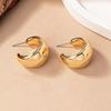 Trendy Smooth CCB Chunky Dome Drop Earrings for Women Fashion Thick C-Shaped Hoop Earrings Punk  Aesthetics Jewelry