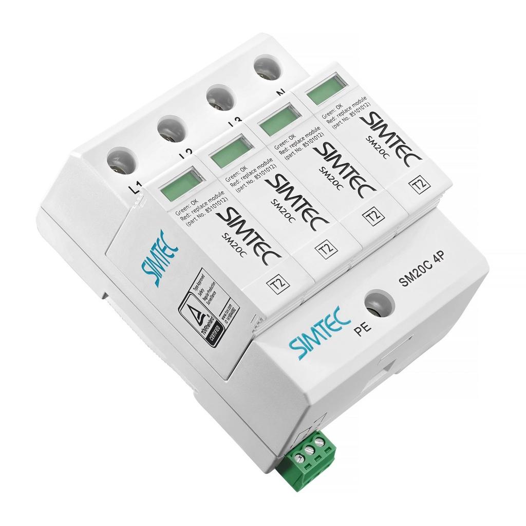 Varistor surge arrester type 2, class C, four-pole, SM20C/4-2