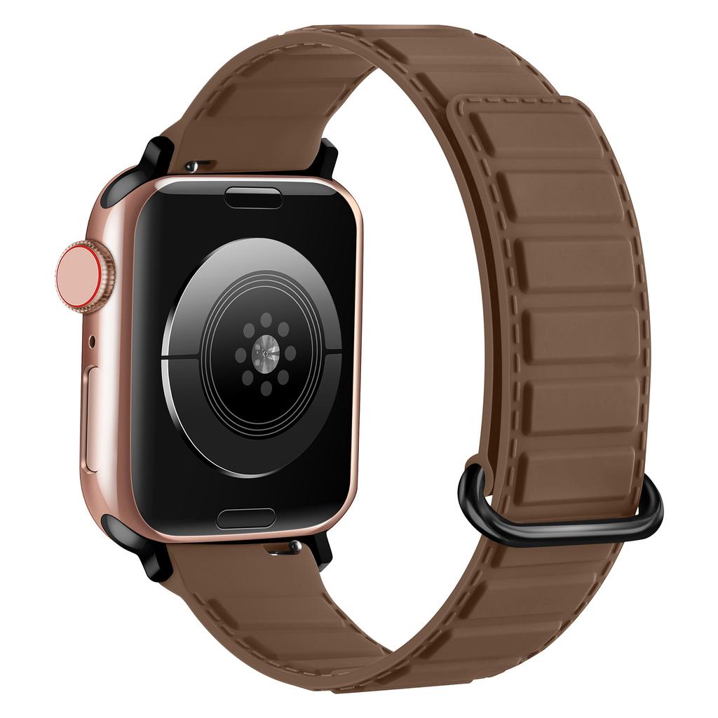 Silicone Strap for Apple Watch Ultra 3 2 1 49mm/Series 11 10 46mm/9 8 7 45mm/SE3 SE2 SE 6 5 4 44mm/3 2 1 42mm Magnetic Buckle Watch Band