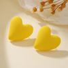 Colorful acrylic heart-shaped spray-painted earrings—Valentine's Day fashionable spring-colored earrings