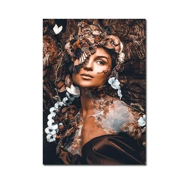 Африканские женщины Холст Живопись Черное Золото Женщина Постер и Принты Скандинавское Настенное Искусство Картина для Домашнего Декора Гостиная Фреска