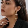 Fashionable Geometric Alloy Earrings For Women In Chic Gold Plated Finish