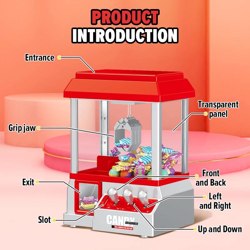 Нетоксичная Candy Claw Machine Электронная машина Аркадная Claw Machine Ретро Карнавальная Музыка 24 Вида Игр Игра на День Рождения Рождественские Детские Игрушки