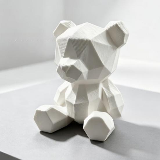 Многоугольная статуэтка медведя, Ручная роспись, 3D-печатное украшение, Полигональная геометрическая скульптура в скандинавском стиле, для гостиной, рабочего стола, домашнего декора