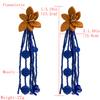 Women Chic Flower Braided Tassel Earring Bohemian Style Eardrop