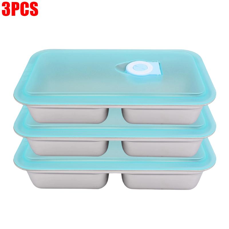 Stainless Steel Sealed Crisper Divided Lunch Box Fresh-keep Snacks Food Storage Containers with Lids Outdoor Camping Bento Box