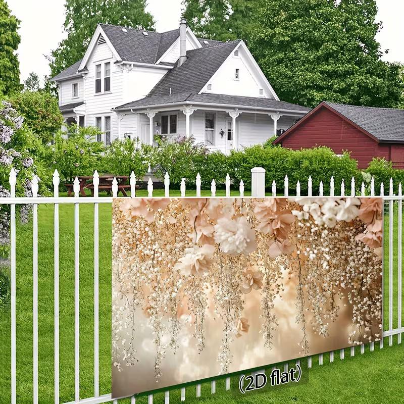 2D Beige Hanging Baby's Breath Backdrop for Boho Themed Party Decor