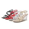 Women's Shoes Transparent Wedge Summer Women's Cross Strap Sexy Fairy Sandals 1098 Series 6cm Heel LFD