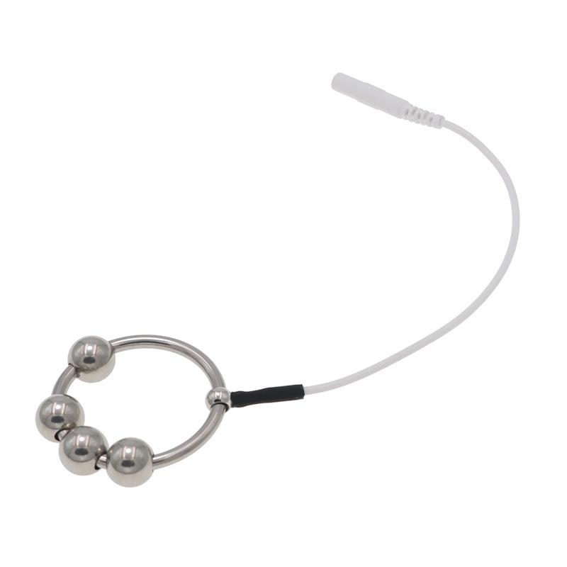 Кольцо из нержавеющей стали с бусинами, электрошоковое кольцо для пениса, униполярные аксессуары, импульсные игрушки для взрослых, инструменты для страсти, товары для взрослых