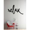 Black Metal Relax Word Art Deco Style Wall Decor Modern Bathroom Sign Iron Art Hanging Decoration