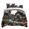 Хэллоуин Комплект постельного белья из трех предметов Пододеяльник Наволочка Матовая ткань Утолщенный