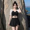1011 Swimsuit Women's Summer Split Skirt High Sense Pure Wind Sweet Seaside Resort Hot Spring Sexy Small Breast Swimsuit