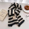 Small Fresh Literary And Artistic Color Matching Wool Knitted Scarf Medium And Long Shawl Scarf Versatile Warm For Women
