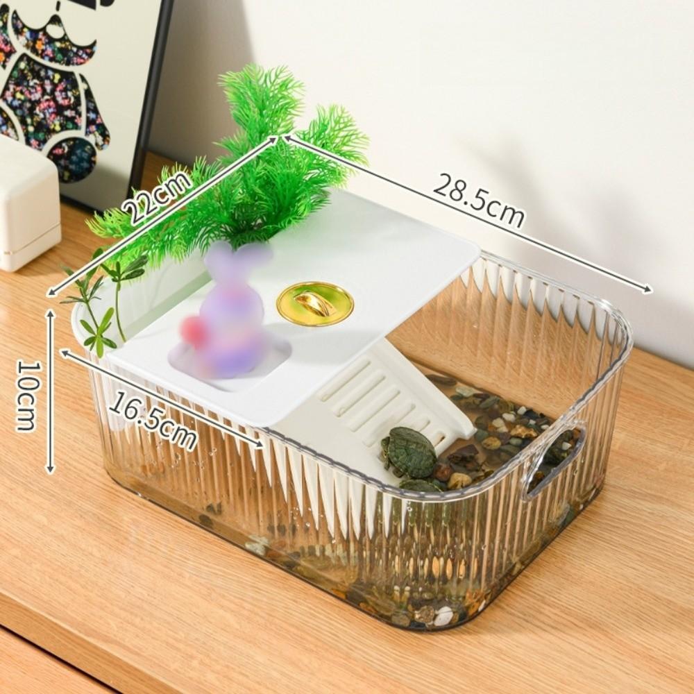 Новый пластиковый аквариум для черепах прозрачный многофункциональный террариум для черепах легко чистить платформа для принятия солнечных ванн аквариум для мелких питомцев зоотовары