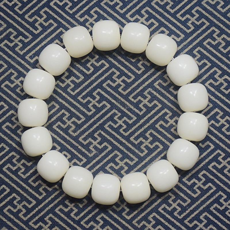 Натуральный белый нефрит Bodhi Old Bucket Bead Hand String Bodhi Son Buddha Bead Lucky Hand String