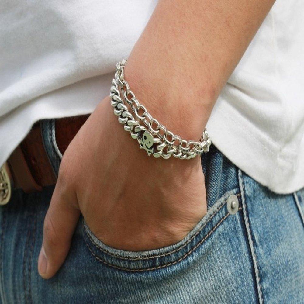 [Chacha Jewelry] Бумажная 5мм Роскошная Серебряная Цепочка Серебряный Браслет Подарок на День Рождения для Пары Унисекс Винтаж