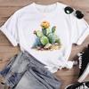 (Asian Size) Fashion Feather Trend 90s Print Female Casual T Clothing Casual Women's Top Graphic Tee Short Sleeve T-shirts