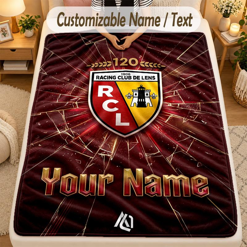 Flannel Blanketracing club de lens Custom Name Text Personalized Soft Warm Throw Blanket Home Decor Gift