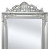 Full Length Mirror In Baroque Style 160x40 Cm Silver