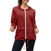 Women's Fashion Solid Color Zipper Hoodie Outdoor Hiking Rainproof Jacket