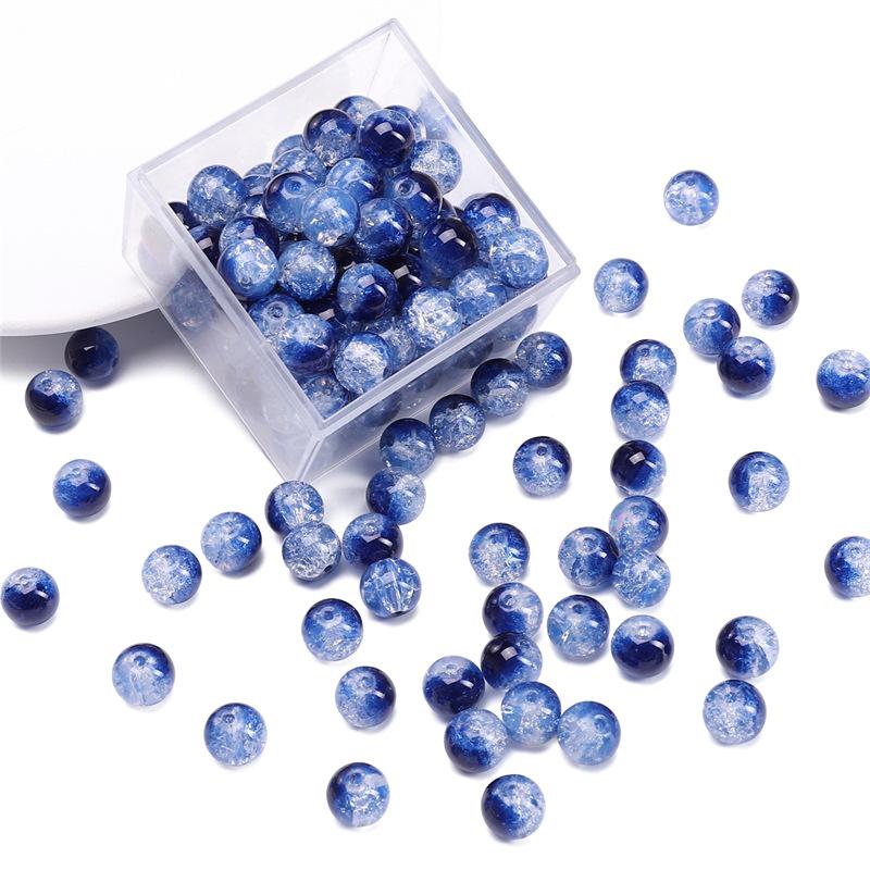 10 мм стеклянные бусины-попки Halo Inside Broken Round Бусины из глазури Ретро-бисер ручной работы Diy Ice Crack Jewelry Бусины-попки для изготовления ювелирных изделий