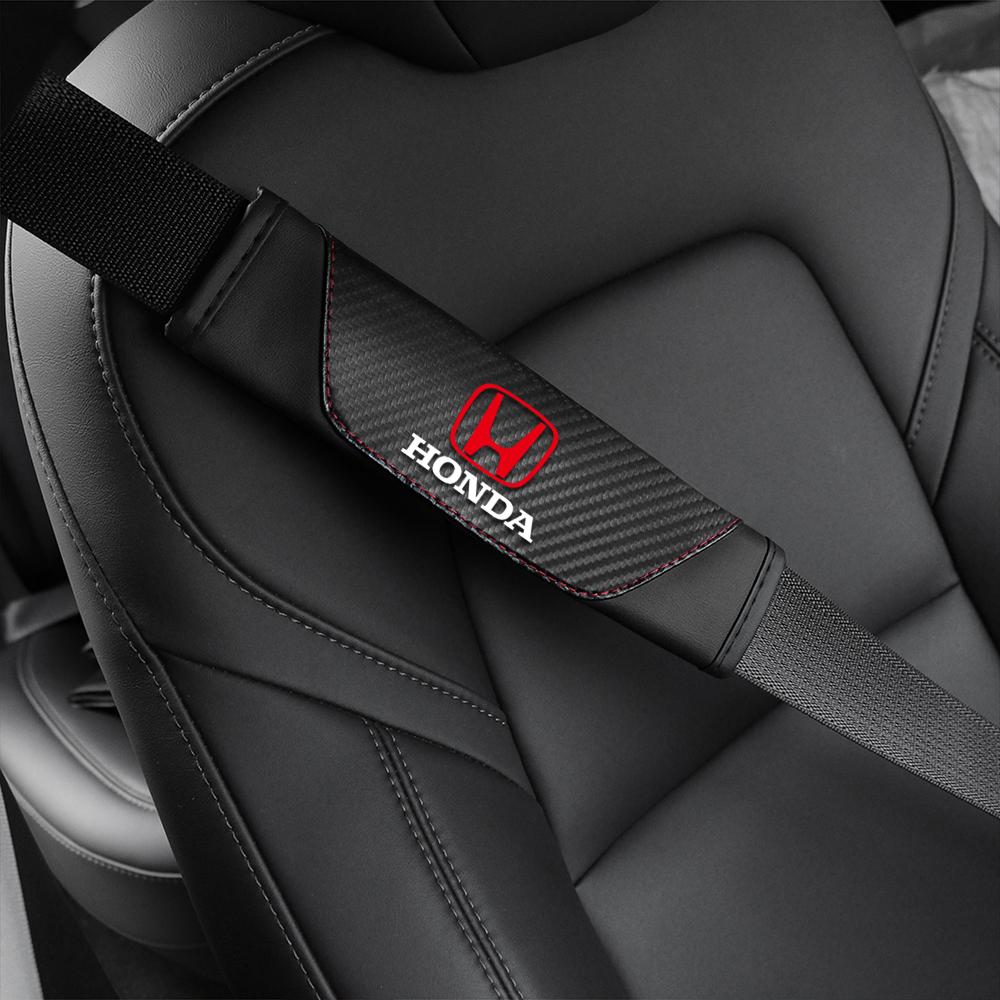 BDN3 2pcs Car Seat Belt Cover Protective shoulders Car Decoration Strap Pad For Honda Civic 10th 11th Gen Hrv Jazz City Fit Accord 7