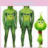Праздничный зеленый монстр Гринч Рождественский костюм для косплея Zentai Боди Комбинезон