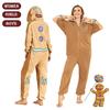 Man Onesies Gingerbread Hooded Pajamas Women Boys Girl Cosplay Costume Kids Xmas