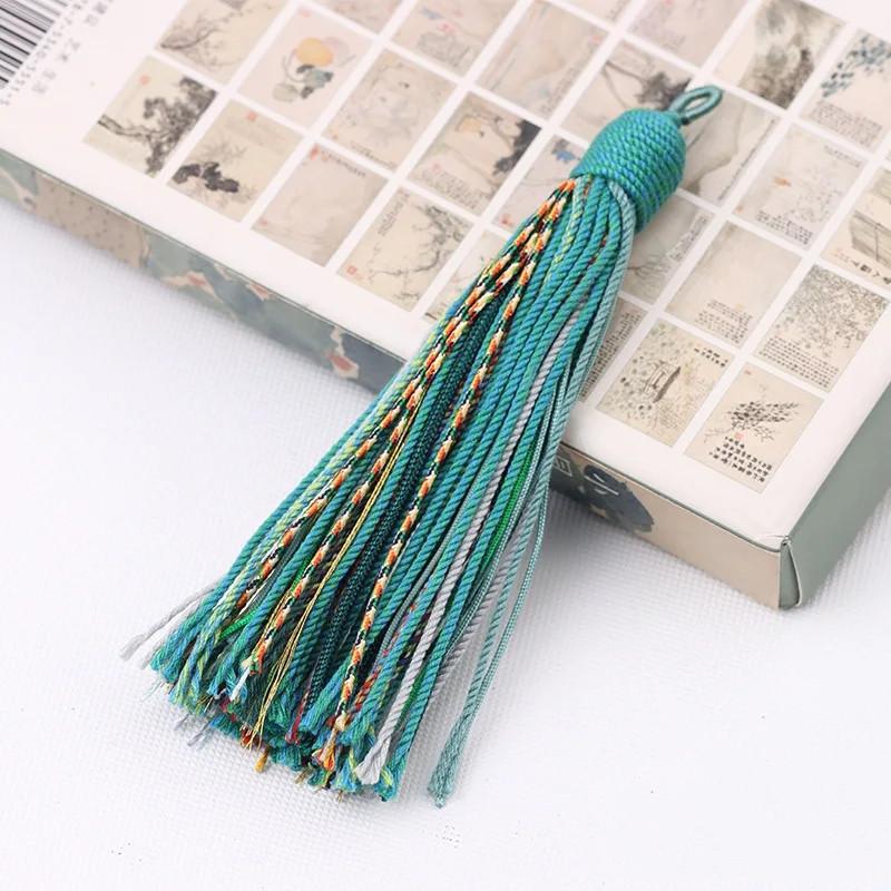 Красивые красочные кисточки 12 см, толстый шнур ручной работы, универсальные кисточки, брелок для рукоделия, орнамент