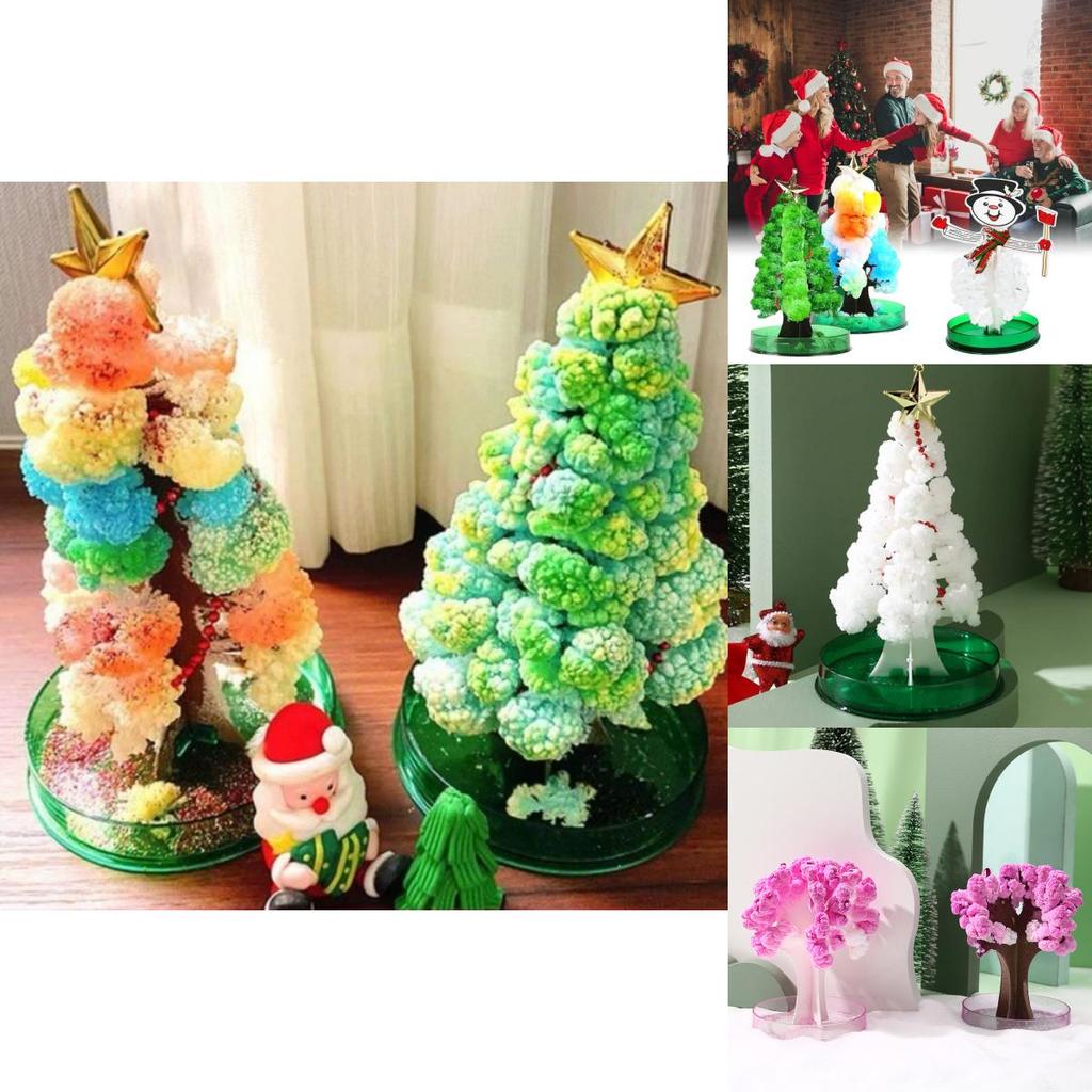 Причудливая 15-сантиметровая бумажная волшебная рождественская елка, красочный кристалл, растущая детская игрушка, подарок