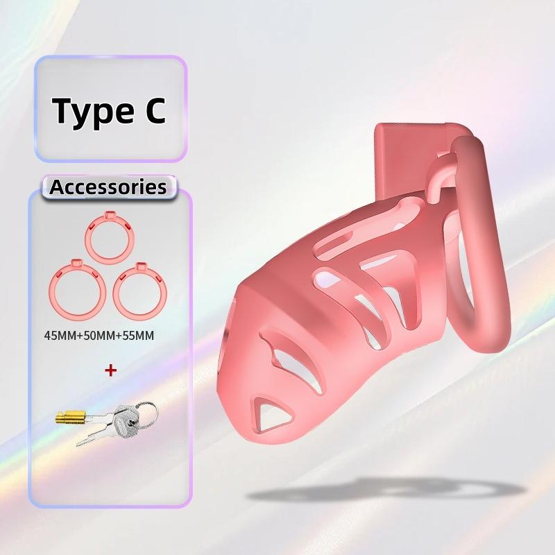 Male Penis Lock Chastity Cage Replace Rings Resin Testicle Lock Adjustable Breathable Cock Cage BDSM Sex Toy for Couples Men